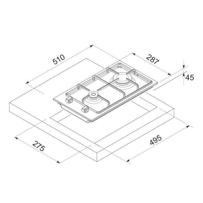 PLAQUE DE CUISSON FOCUS F813X 2 FEUX 30 CM - INOX