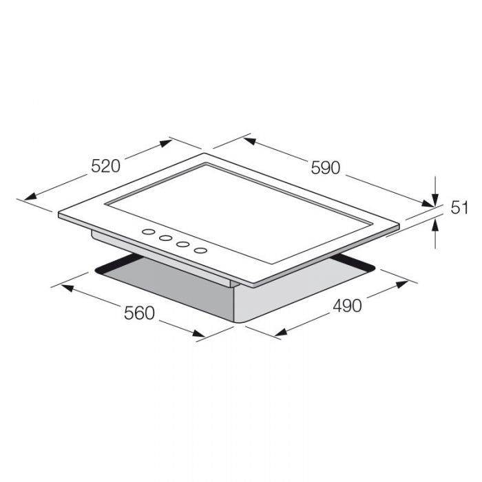 PLAQUE DE CUISSON FOCUS F408X 4 FEUX 60 CM - INOX