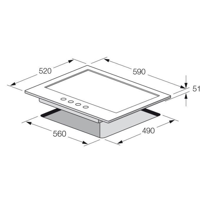 PLAQUE DE CUISSON FOCUS F401X 4 FEUX 60 CM - INOX